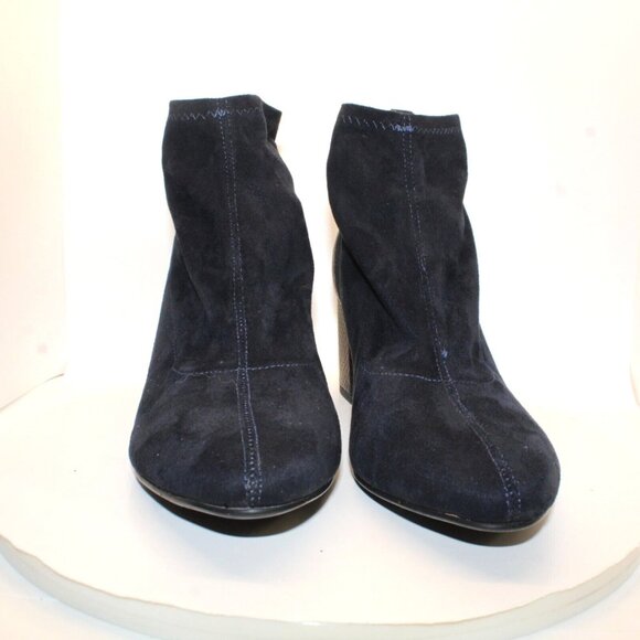 Bandolino Womens Sz 9M Stretch Ankle Boots Heels Shoes Black Leather Booties - Picture 3 of 9